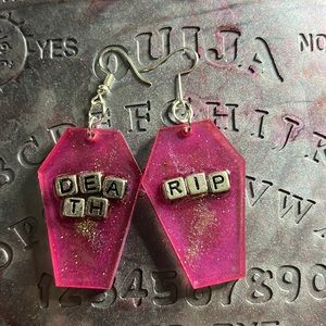 Coffin resin earrings